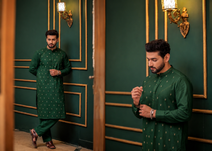 Green Shaskeen Suit Fabrics By NOBILITY